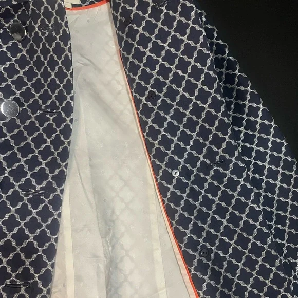 Kate Spade Navy and White Patterned Pea Coat - Picture 5 of 7